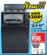 Fuchs-Ware 3-Plate Mini Stove on Cabinet