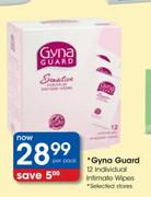 Gyna Guard 12 Induvidual Intimate Wipes-Per Pack 