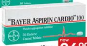 Bayer Aspirin Cardio 100mg-30 Tablets Per Pack