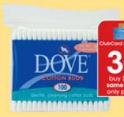 Dove 100 Cotton Buds in a Bag-Per Pack