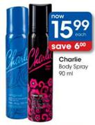 Charlie Body Spray-90ml Each 