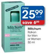 Mitchum Roll-on for Men or Women -50g Each