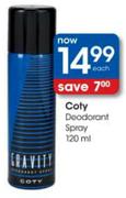 Coty Deodrant Spray-120ml Each