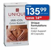 Unique Formulations Irri-Col Colon Support Capsules-60's