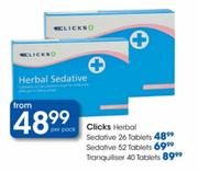 Clicks Herbal Tranquiliser Tablets-40's