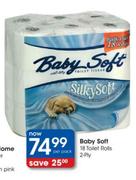 Baby Soft 18 Toilet Rolls 2-Ply-Per Pack