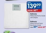  Safeway White Electronic Scale With Stripes-Each