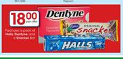 Halls,Dentyne & Snacker Bar