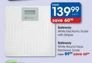 Safeway White Round Face Electronic Scale