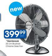 Kambrook Brushed Chrome Desk Fan - Each