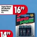 Super Power AA Alkalise Battries-4's