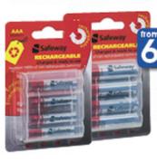 Safeway 4 Rechargeable Batteries AA-Per Pack