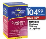 Natrodale Cranberry 30 Capsules-7500mg Per Pack