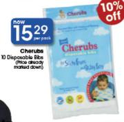 Cherubs 10 Disposable Bibs Per Pack