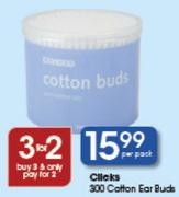 Clicks Cotton Buds Ear-300's Per Pack