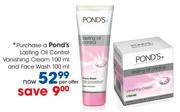 Pond's Lasting Oil Control Vanishing Cream-100ml & Face Wash-100ml