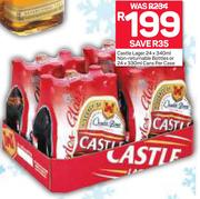 Castle Lager 24x340ml Non Returnable Bottles Or 24x340ml Cans-Per Case
