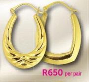 9ct Gold Studs And Creoles-Per Pair