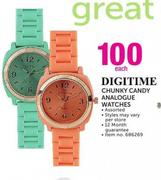 Digitime Chunky Candy Analogue Watches Each