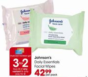 Johnson's Daily Essentials Facial Wipes-Per Pack
