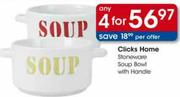 Clicks Home Stoneware Soup Bowl With Handle-4's
