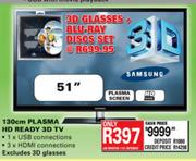 Samsung 130cm Plasma HD Ready 3D TV-51"