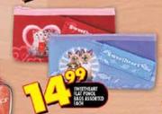Sweetheart Flat Pencil Bags Assorted-each