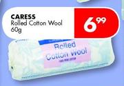 Caress Rolled Cotton Wool-60g