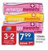 Clicks 12 Energy Sweets-Per Pack