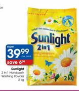 Sunlight 2-in-1 Handwash Washing Powder-2 Kg Per Pack