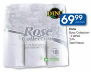 Dinu Rose Collection White 2-Ply Toilet Tissue-18's Per Pack