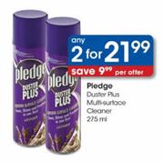 Pledge Duster Plus Multi-Surface Cleaner-2 x 275ml