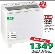 Defy Twin Tub Washing Machine-8kg(DTT160)