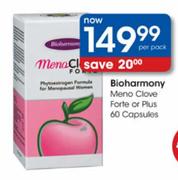 Bioharmony Meno Clove Forte Or Plus Capsules-60's