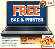 HP 630 Notebook + Free Bag & Printer