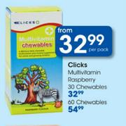Clicks Multivitamin Raspberry 60 Chewables-Per Pack