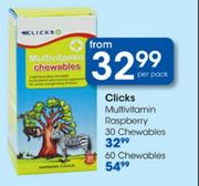 Clicks Multivitamin Raspberry 30 Chewables-Per Pack