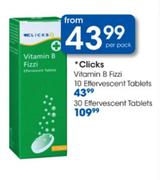 Clicks Vitamin B Fizzi 30 Effervescent Tablets-Per Pack