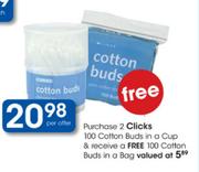 Clicks 100 Cotton Buds-2's