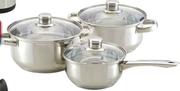Clicks Home 6 Piece Stainless Steel Pot Set