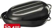 Clicks Home Carbon Steel Oval Double Roaster