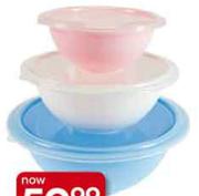 Clicks Home 3-Piece Mixing Bowl Set With Lids