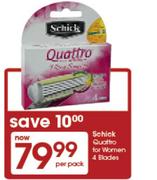 Schick Quattro For Women 4 Blades-Per Pack