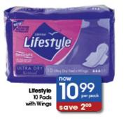 Lifestyle 10 Pads With Wings-Per Pack