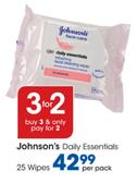 Johnson's Daily Essentials-25 Wipes Per Pack