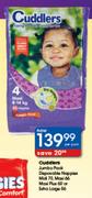 Cuddlers Jumbo Pack Disposable Nappies Midi 70,Maxi 66,Maxi Plus 60 Or Extra Large 56-Per Pack