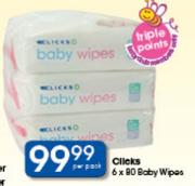 Clicks 6x80 Baby Wipes-Per Pack