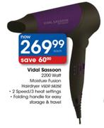 Vidal Sassoon 2200 Watt Moisture Fusion Hairdryer (VSDR5825E) - Each