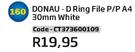 Donau D Ring File P/P A4 30mm White(CT373600109)