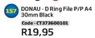 Donau D Ring File P/P A4 30mm Black(CT373600101)